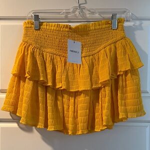Forever 21 Sunny Yellow Tiered Mini Skirt